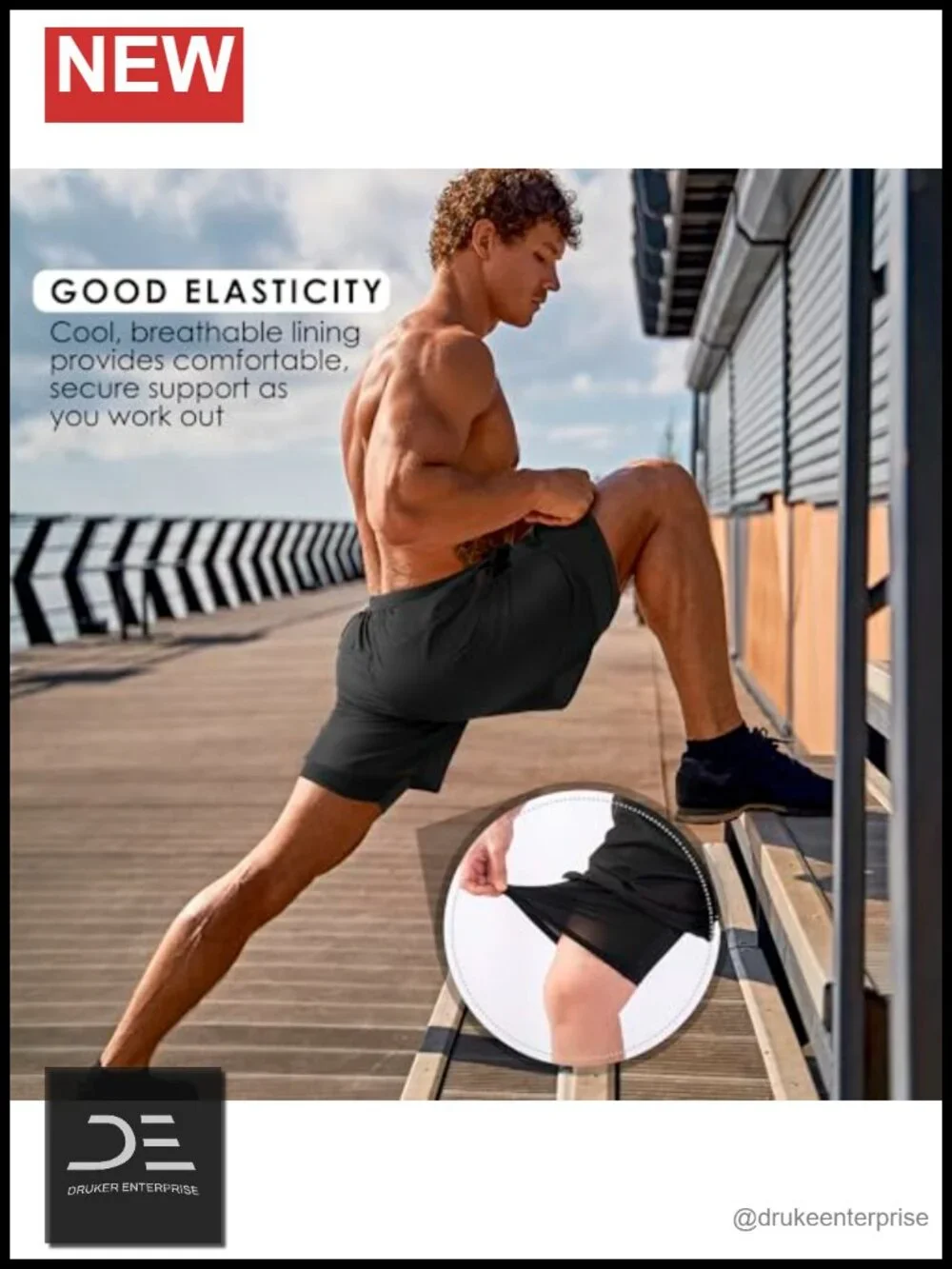 Men's 2 in 1 Running Shorts Quick Dry Compression Athletic Training Gym